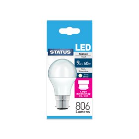 (image for) STA LED CLASSIC C/WHITE BC N/D - 9W=60W