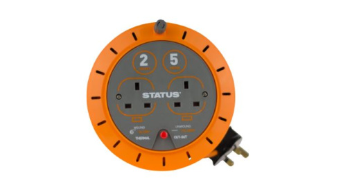 (image for) STATUS 2 WAY EXTENSION SOCKET REEL - 5M