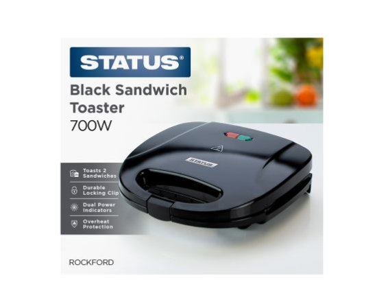 (image for) STA SANDWICH TOASTER GLOSS BLK - 750W