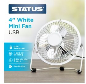 (image for) STA USB WHITE MINI FAN 4" - 4"