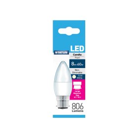 (image for) STA LED CANDLE C/WHITE BC N/D - 8W=60W