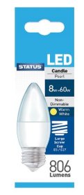(image for) STA LED CANDLE W/WHITE ES N/D - 8W=60W