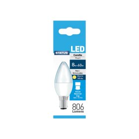 (image for) STA LED CANDLE W/WHITE SBC N/D - 8W=60W