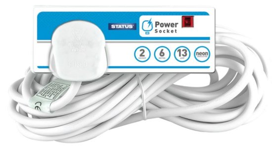 (image for) STA EXTEN SOCKET 2WAY 2G WHITE - 6M