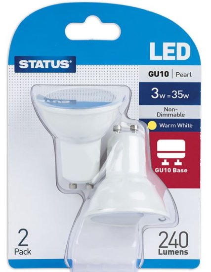 (image for) STA LED PEA/WAR/WHI 3W/35W BLI - GU10/2