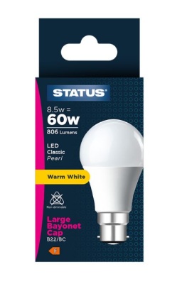 (image for) STA LED BC CLASS W/WH 8.5W=60W