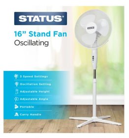 (image for) STATUS STAND FAN 16" WHITE - 16"