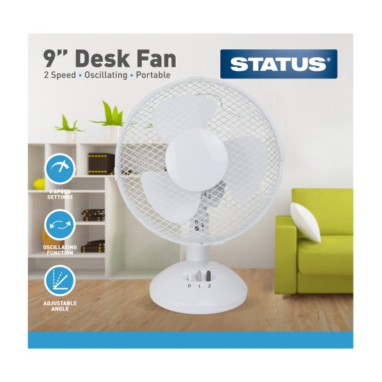 (image for) STA DESK FAN 9\" WHITE - 9\"