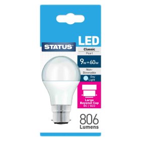 (image for) STA LED CLASSIC D/LIGHT BC N/D - 9W=60W