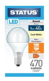 (image for) STATUS LED E14 BULB ROUND C/W - 5W=40W