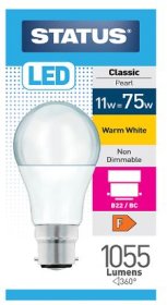 (image for) STA LED CLASSIC W/WHITE BC N/D - 11=75W