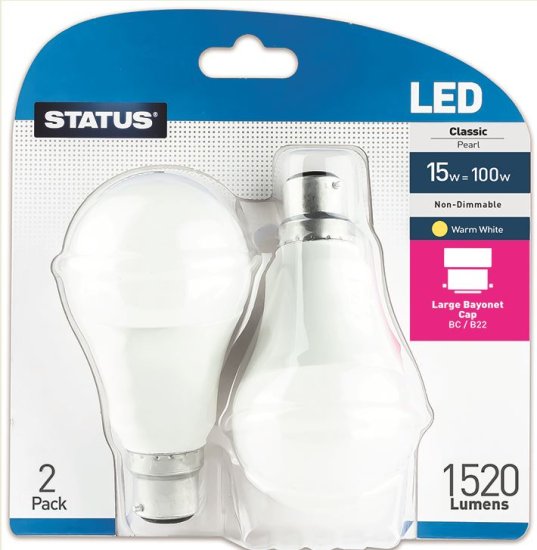 (image for) STA LED BC CLASSI W/W 15W=100W - 15W-2S