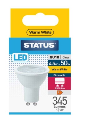 (image for) STA LED CLEAR GU10 WW 4.5W=50W