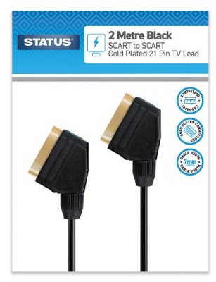 (image for) STA SCART LEAD GOLD -2M