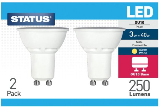 (image for) STA LED GU10 W/WHITE N/D 2S - 3W=40W