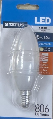 (image for) STA LED SESCANDLE COOL/W 8W=60