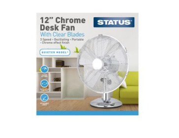 (image for) STATUS DESK FAN CHROME - 12""