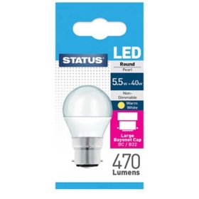 (image for) STA LED CLASSIC W/WHITE BC N/D - 5W=40W