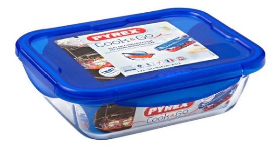 (image for) PYREX C&G GLASS CONT+LID RECT - 25CM