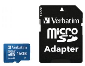 (image for) VERBATIM MICRO SD CARD+ADA C10 - 16GB