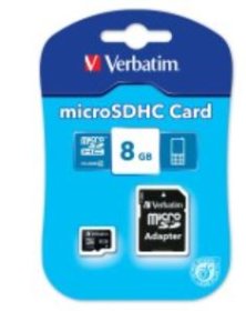 (image for) VERBATIM MICRO SD CARD+ADA C4 - 8GB
