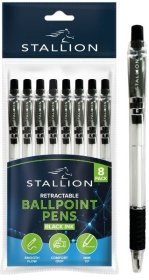 (image for) MAR BALLPOINT PENS BLK RETRACT - 8S