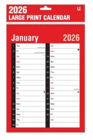 (image for) U.CALENDAR 2026 RED & BLACK EASY VIEW - LARGE