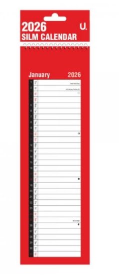 (image for) U.CALENDAR 2026 RED & BLACK SLIM - LONG
