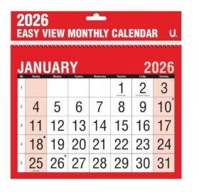 (image for) U.MONTHLY PLANNER RED & BLACK 2026 - LARGE