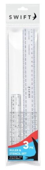 (image for) MAR RULER & STENCIL SET - 3PK