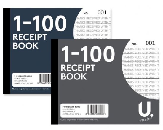 (image for) U. RECEIPT BOOK 1-100 - SMALL