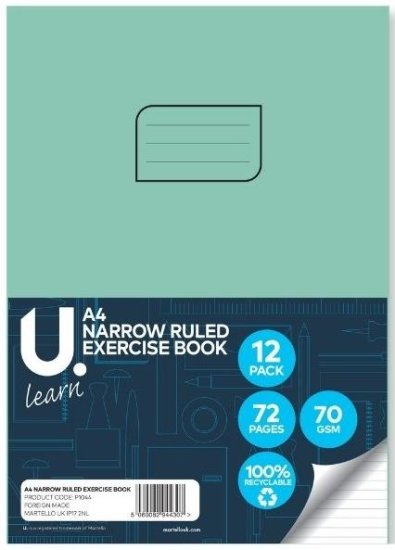 (image for) U. EXERCISE BOOK NARROW RULED - A4