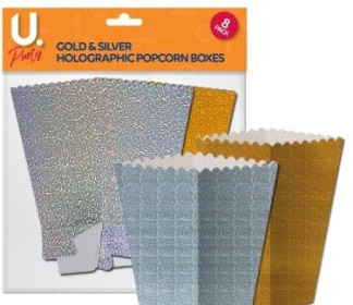 (image for) Holographic Popcorn Box Gold & Silver - 8S