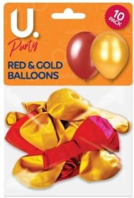 (image for) U. BALLOON METALLIC RED/GOLD - 10S