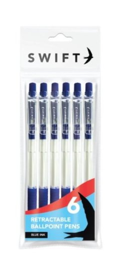 (image for) SWIFT BALL PEN BLUE RETRACT - 6S