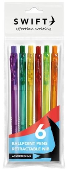 (image for) SWIFT BALL PEN COLOUR RETRACT - 6S