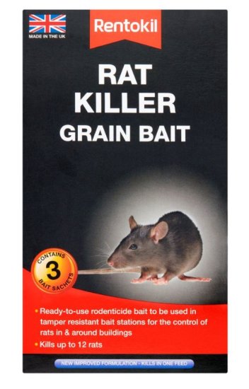 (image for) RENTOKIL RAT KILLER GRAIN BAIT - 3S 