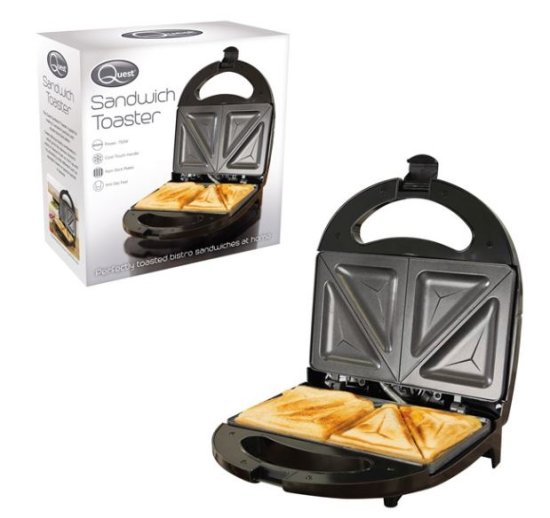 (image for) QUEST SANDWICH TOASTER BLACK - 750W