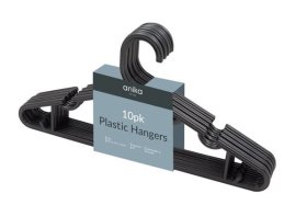 (image for) ANIKA PLASTIC HANGERS BLK 10S - 19CM 
