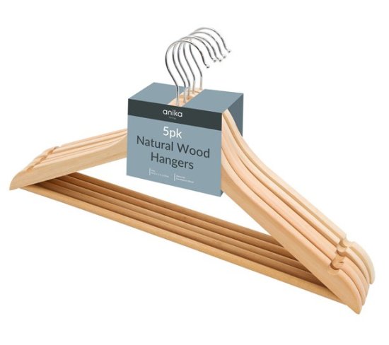 (image for) ANIKA WOODEN HANGERS 5S - 23CM