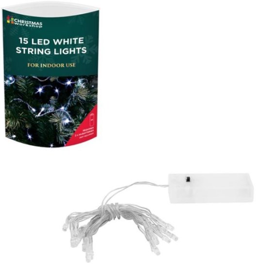 (image for) XMAS LED WHITE STRING LIGHTS - 15S