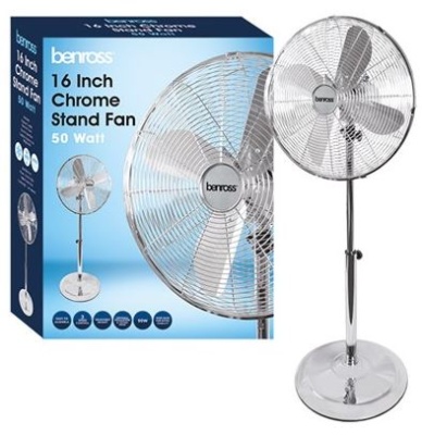(image for) BENROSS CHROME STAND FAN 16\"
