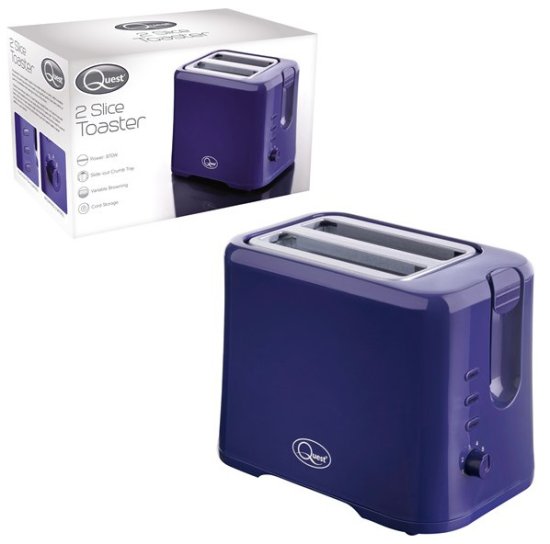 (image for) QUEST 2 SLICE TOASTER NAVYBLUE - 870W