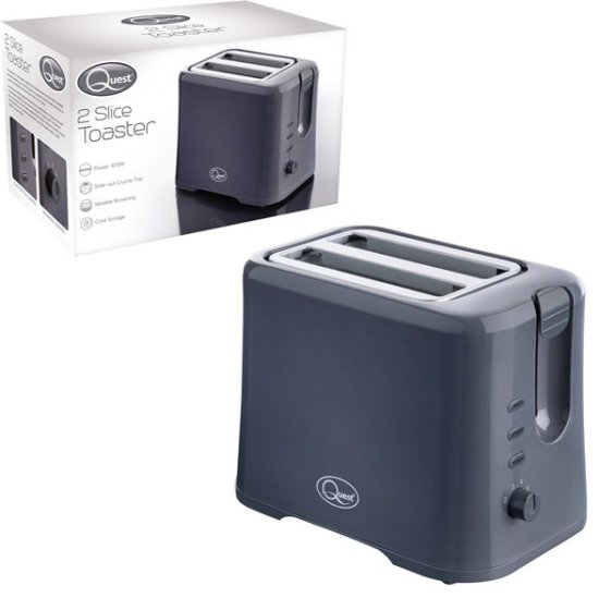 (image for) QUEST 2 SLICE TOASTER GREY - 870W