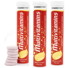 (image for) EFFERVESCENT MULTI VITAMIN TABS BLACK CURRENT - 6S