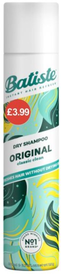 (image for) BATISTE DRY SHAMPOO ORIGINAL PM 3.99 - 200ML