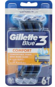 (image for) GILLETTE BLUE III COMFORT DISPOSABLE RAZOR FOR MEN - 6S