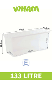 (image for) WHAM CRYSTAL STORAGE BOX & LID - 133L