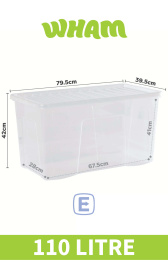 (image for) WHAM CRYSTAL STORAGE BOX & LID - 110L