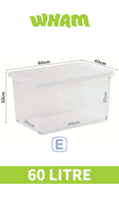 (image for) WHAM CRYSTAL STORAGE BOX & LID - 60L